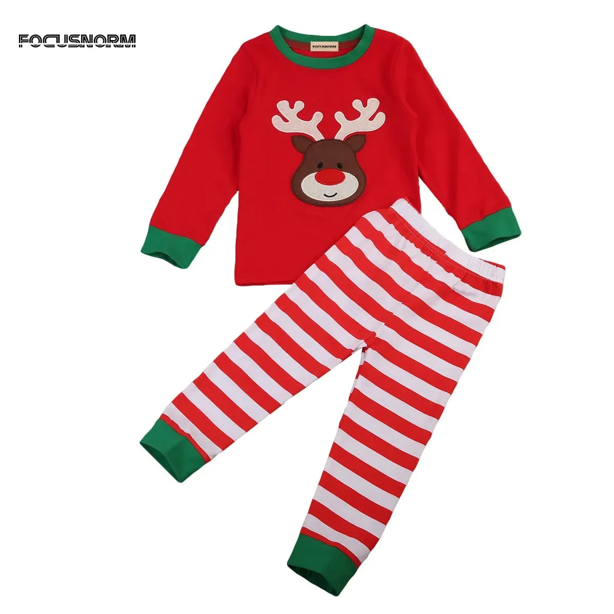 Reindeer-Themed T-Shirt And Pants Set