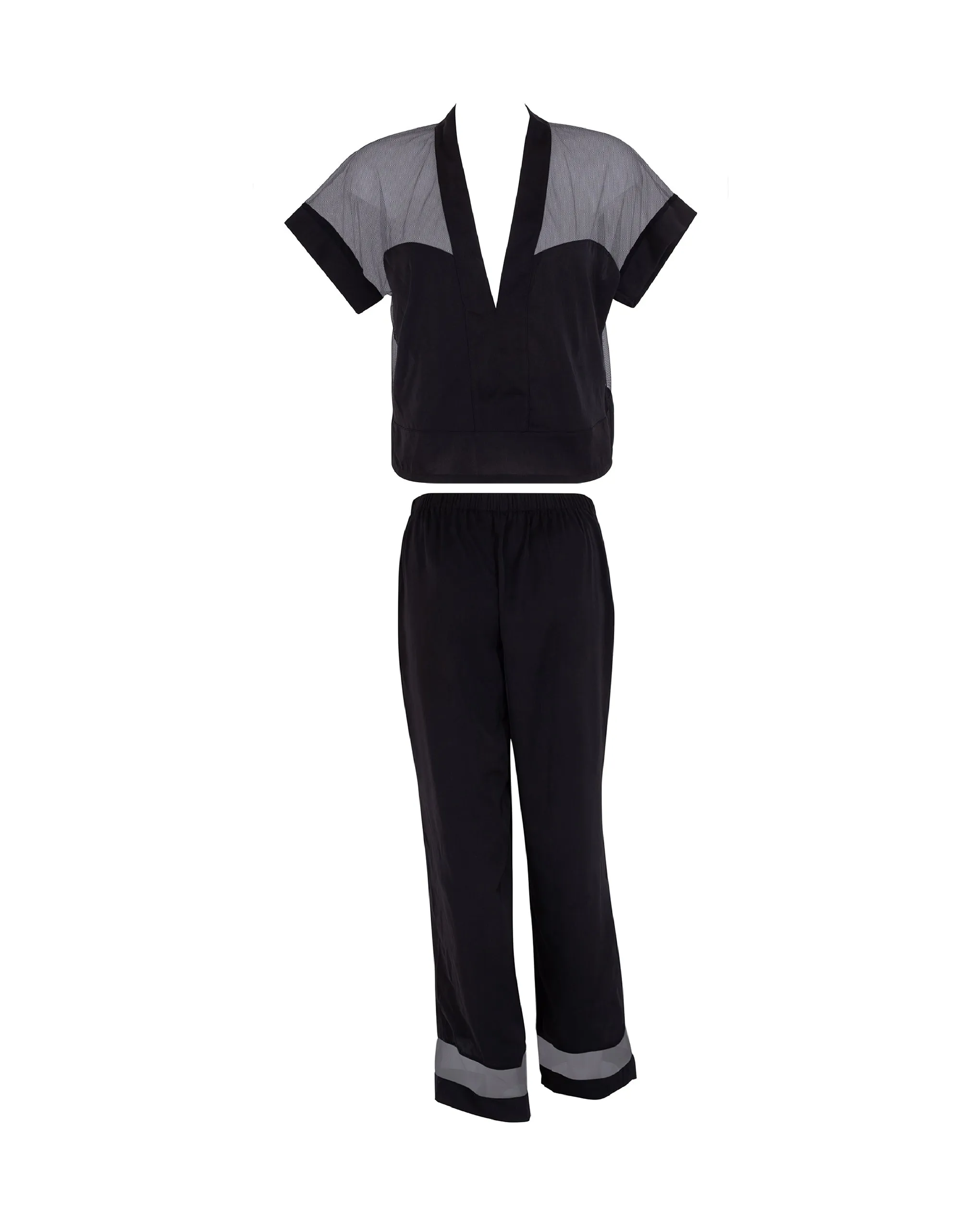 Richmond Long Pajama Set Black