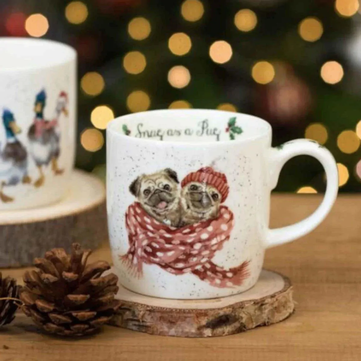 Royal Worcester Wrendale Snug as a Pug Christmas Mug 300ml