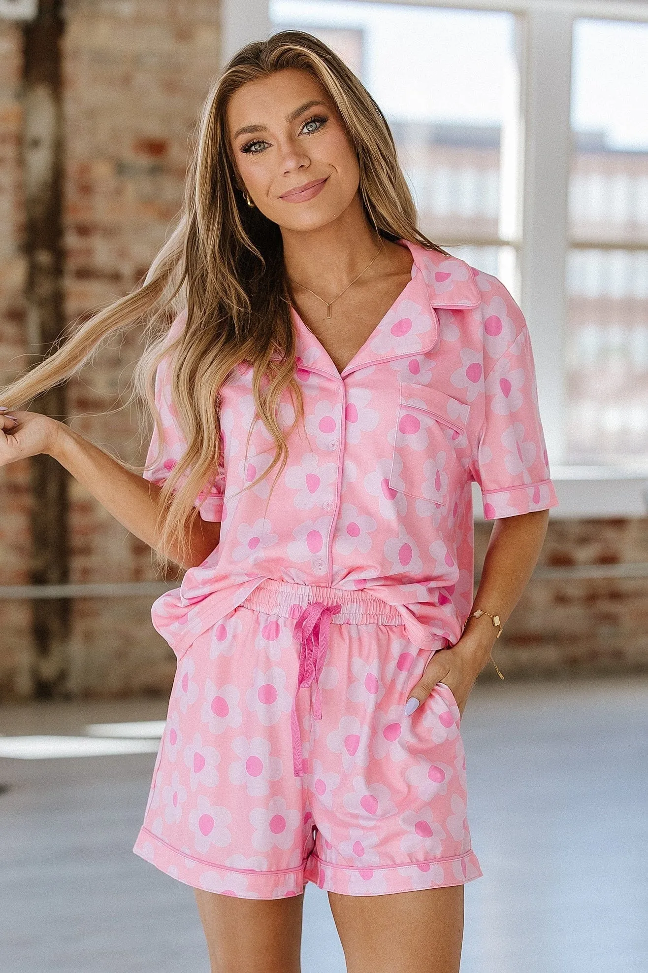 SALE - Tabitha Flower Print Pajama Set | S-2XL