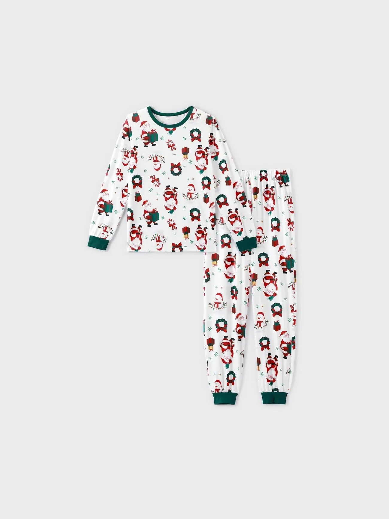 Santa And Wreath Family Matching Pajama Set