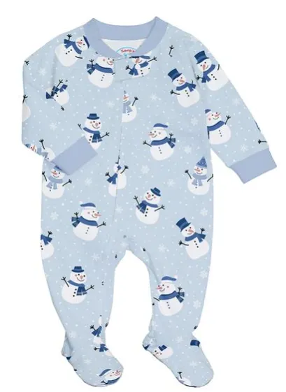 Sara’s Prints - Snowman Footed Holiday Pajamas