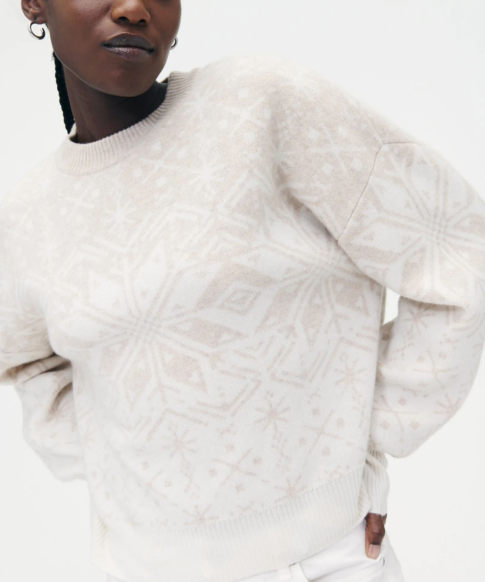 Signature Cashmere Fair Isle Holiday Crewneck Sweater