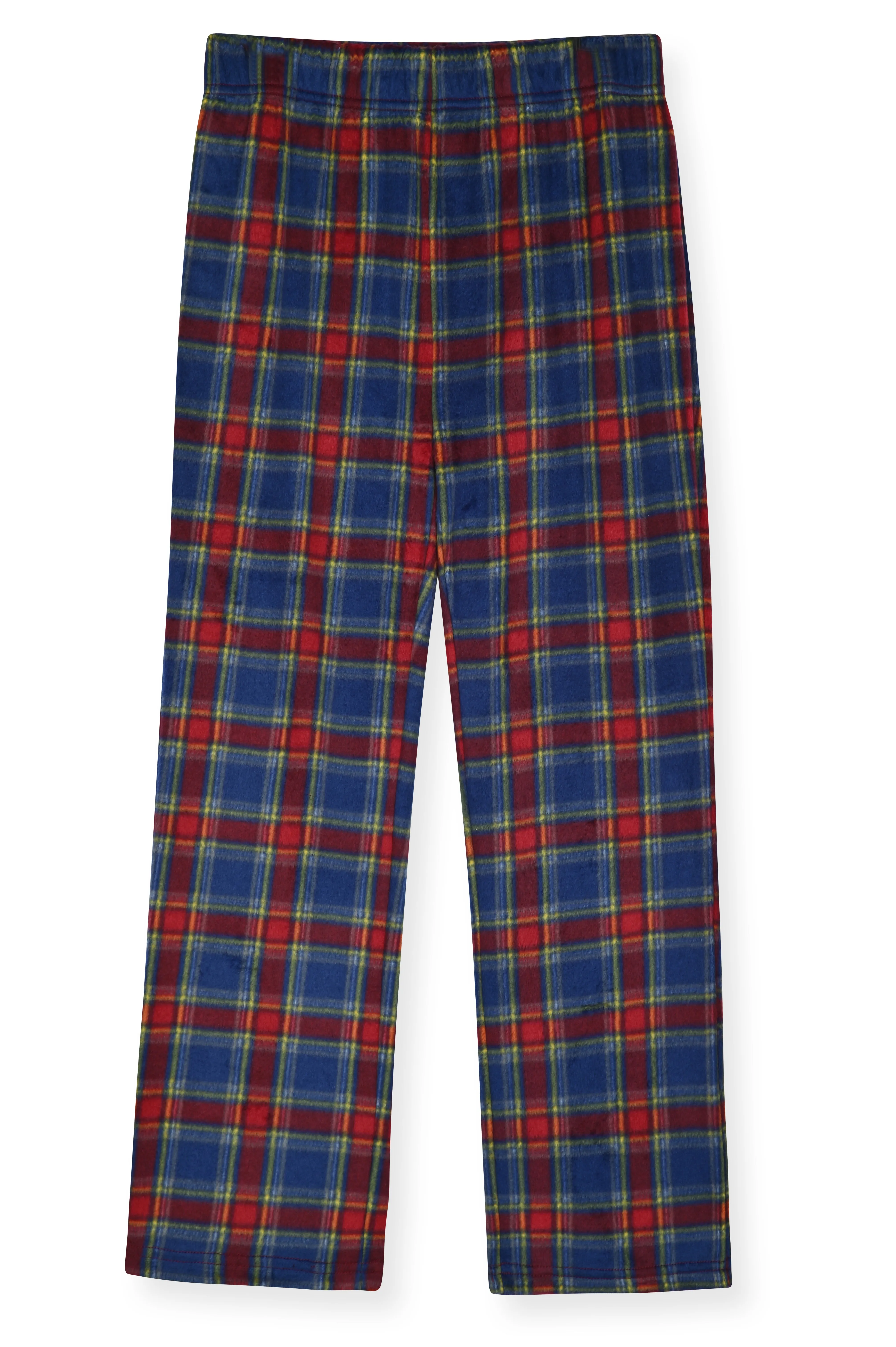 Sleep On It Boys 2-Piece Brushed Jersey & Minky Fleece Plaid Pajama Sets - Red