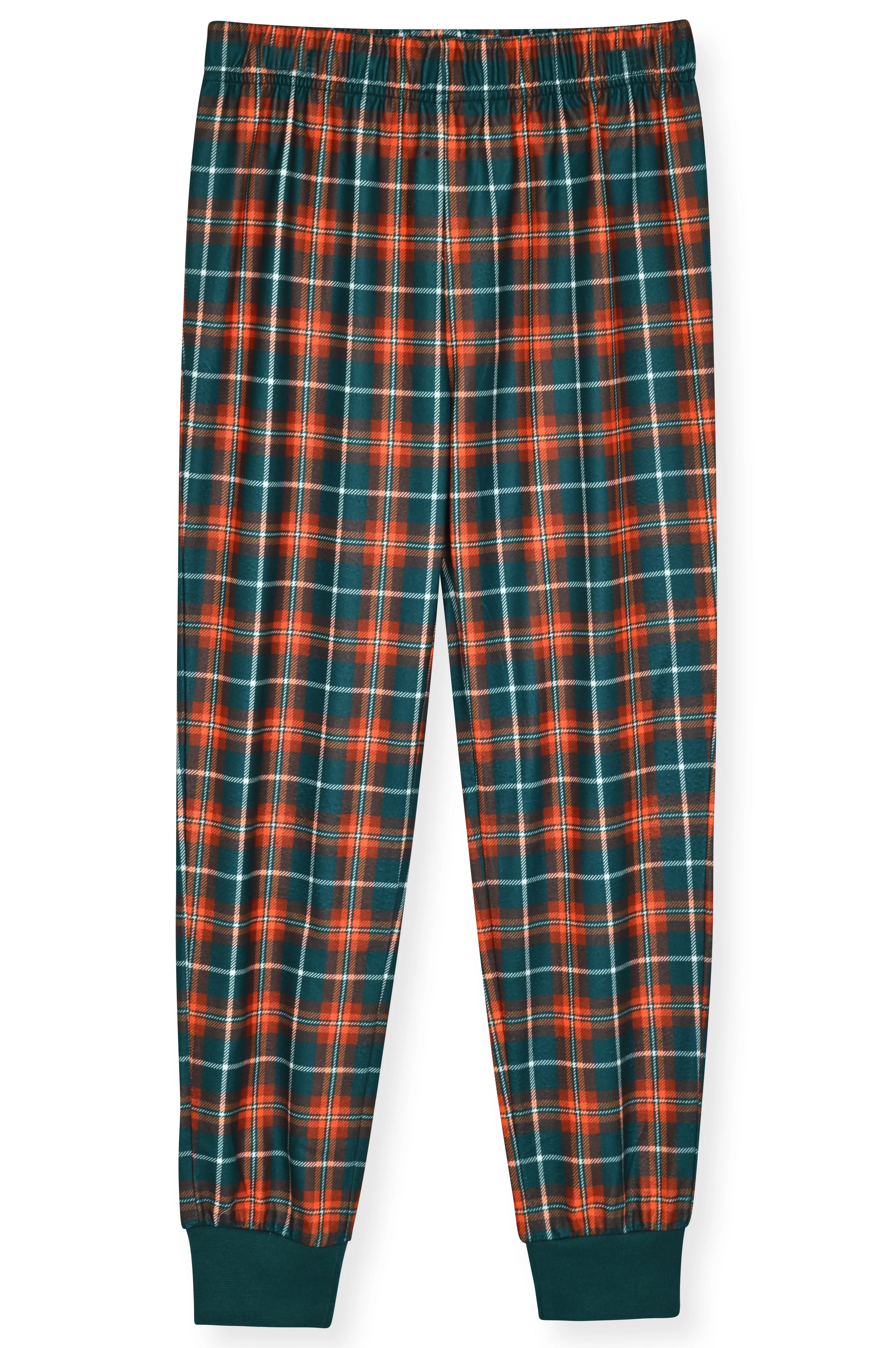 Sleep On It Boys 2-Piece Thermal & Brushed Jersey Plaid Pajama Sets - Green