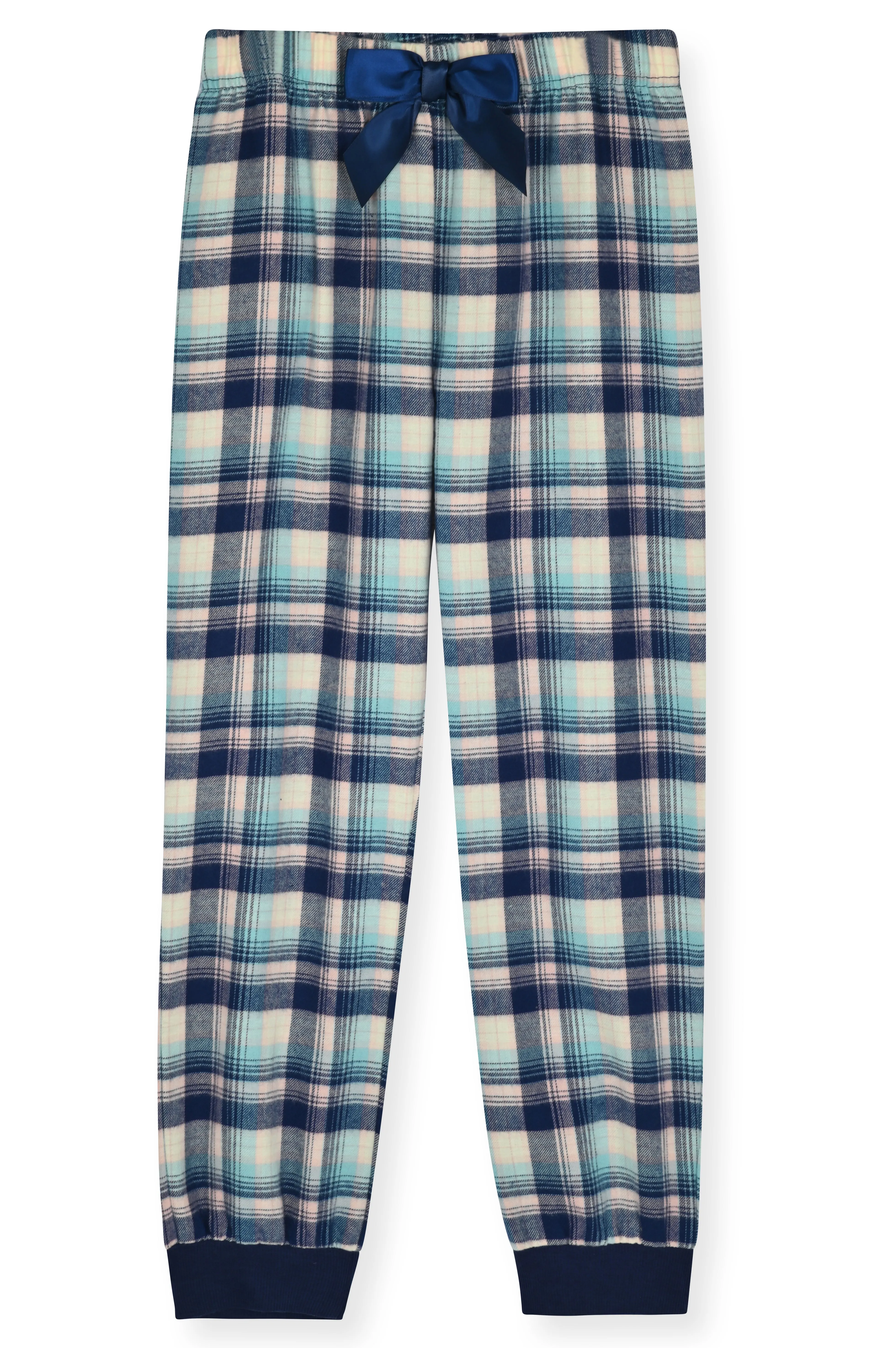 Sleep On It Girls 2-Piece Woven Flannel Plaid Pajama Set - Navy