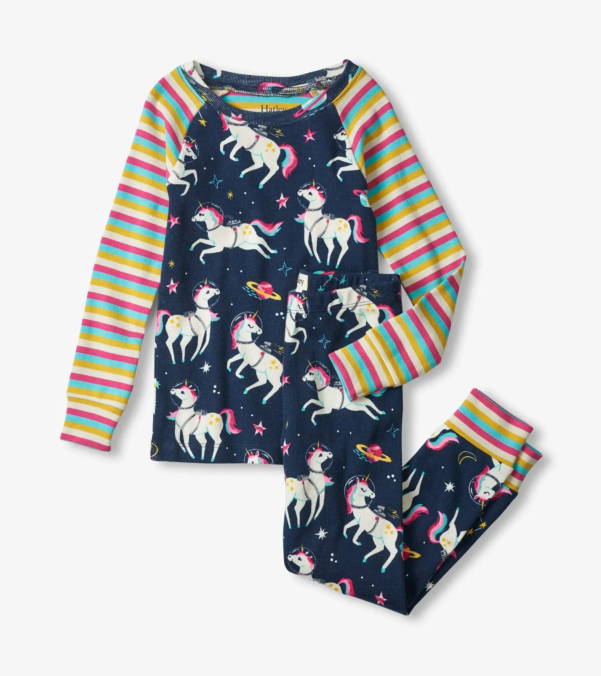 Space Unicorns Organic Cotton Raglan Pajama Set | Hatley