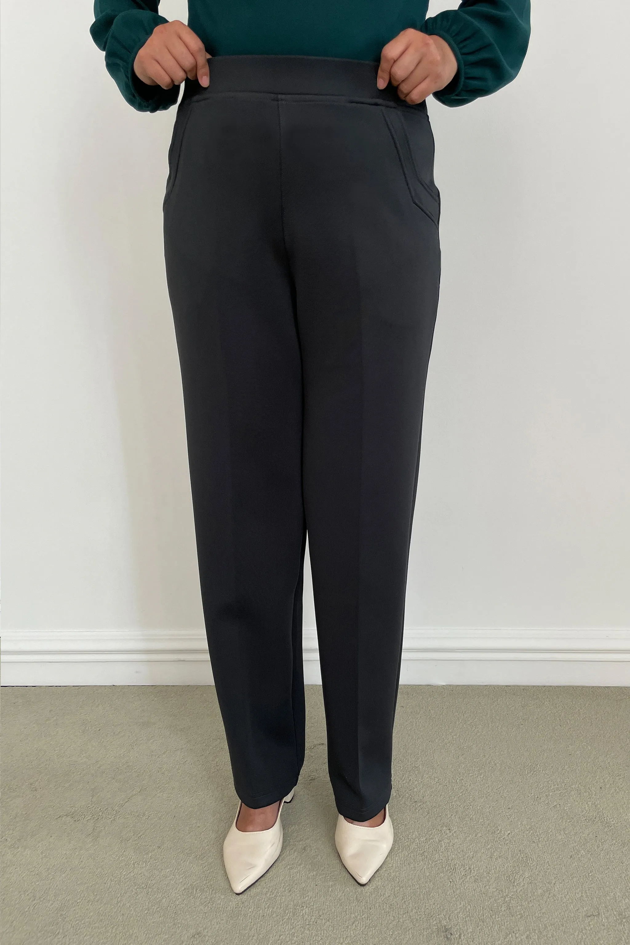 Stretchable Office Pants without Zipper - Black