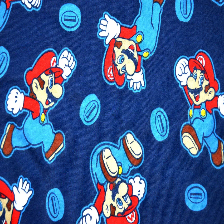 Super Mario Classic Long Sleeve 4 Piece Cotton Pajamas