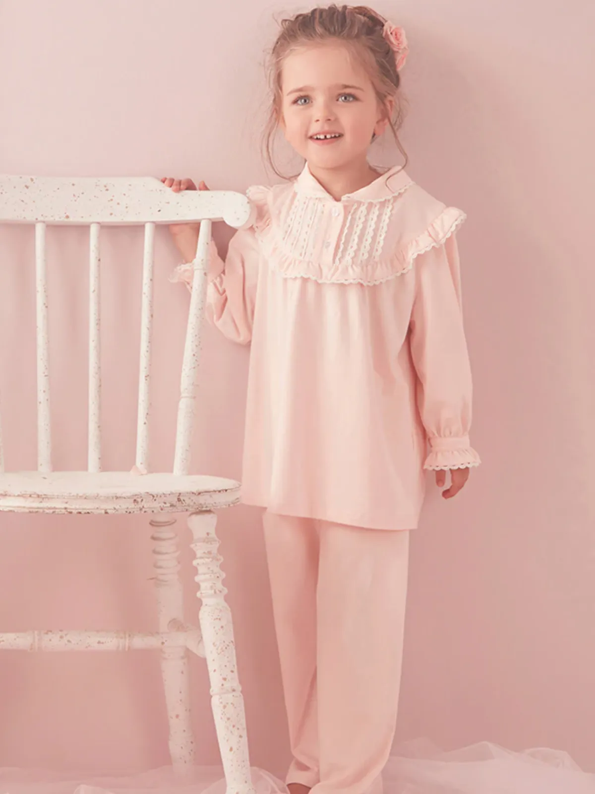 Sweetest Dreams Ruffle Collar Pink Pajamas