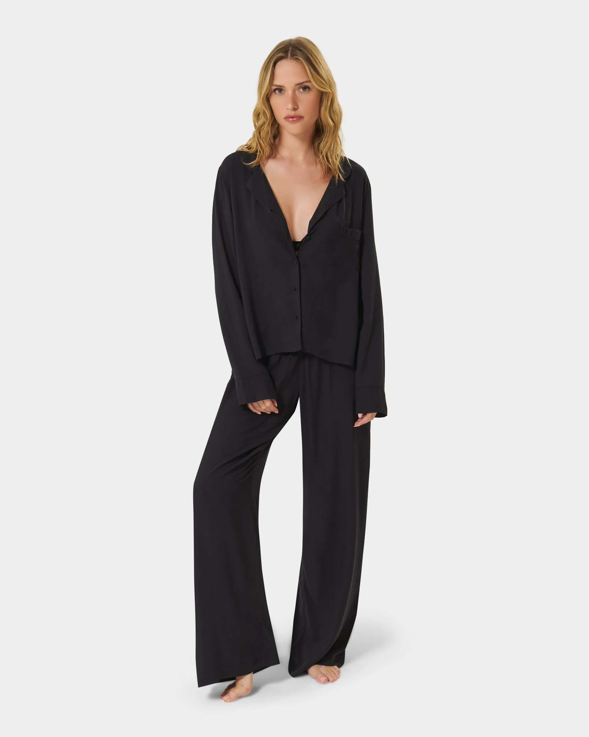 Tarcon Eco Viscose Long Pajama Set Black