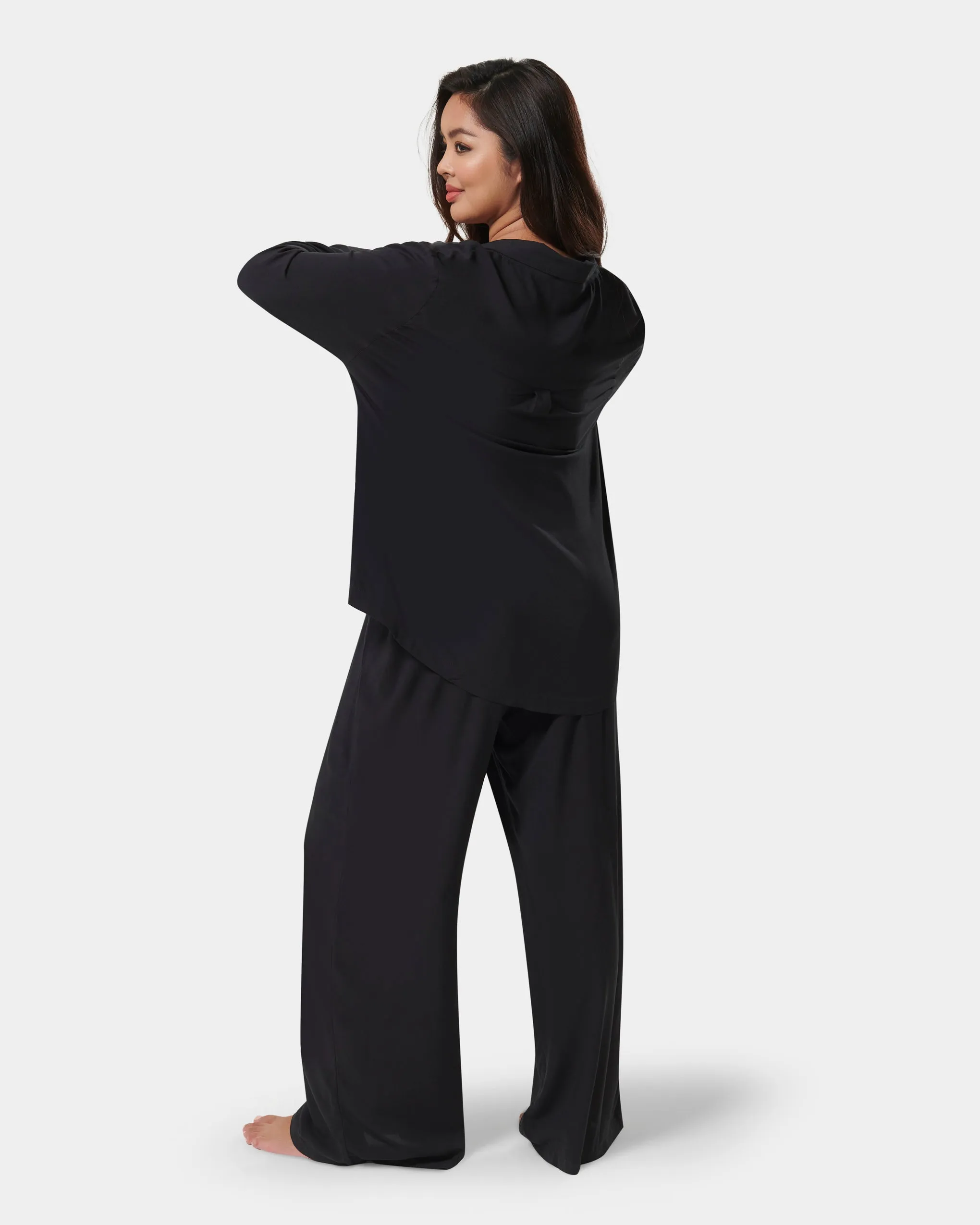 Tarcon Eco Viscose Long Pajama Set Black