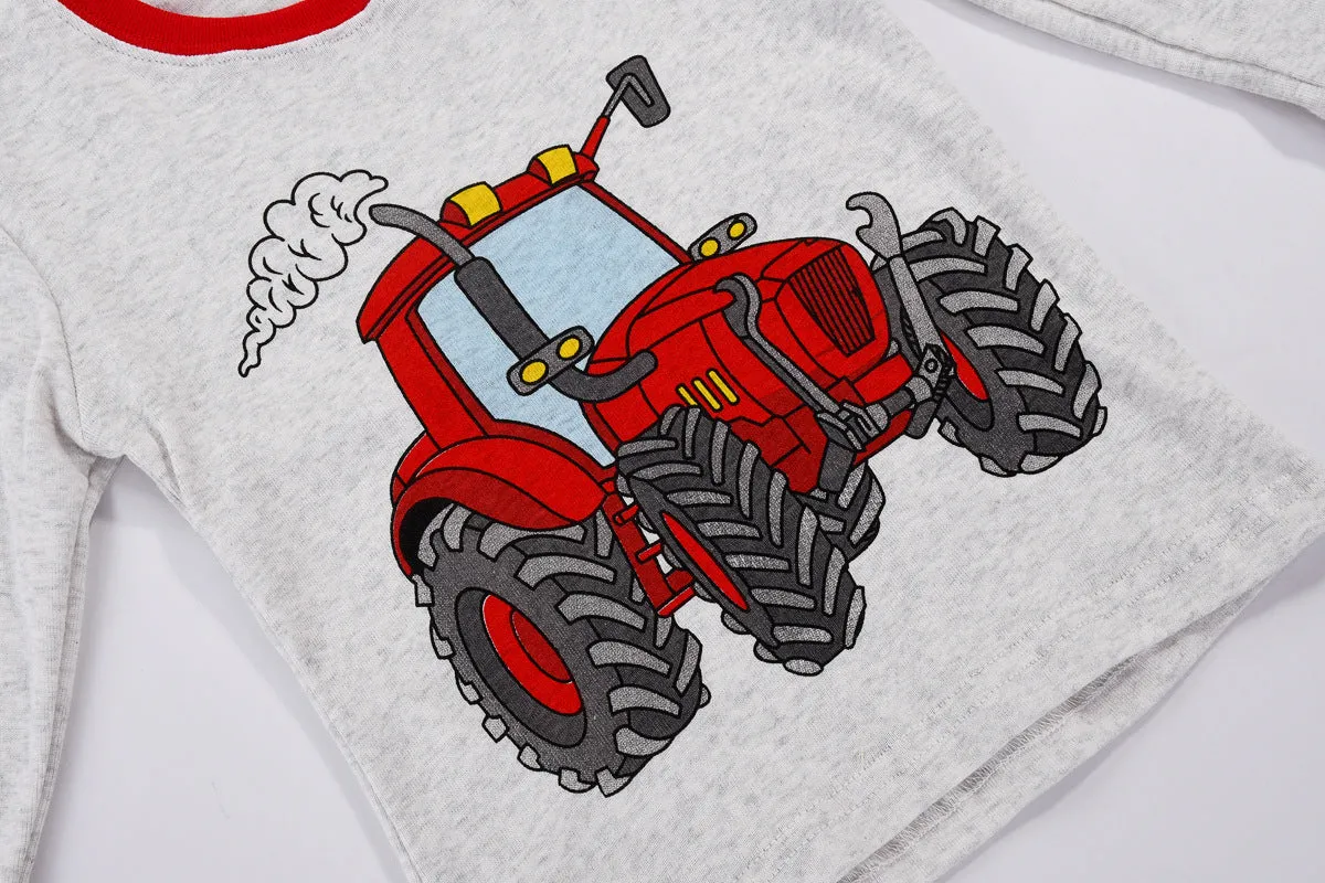 Toddler Boy's Long Sleeve Truck Print Pajama Set