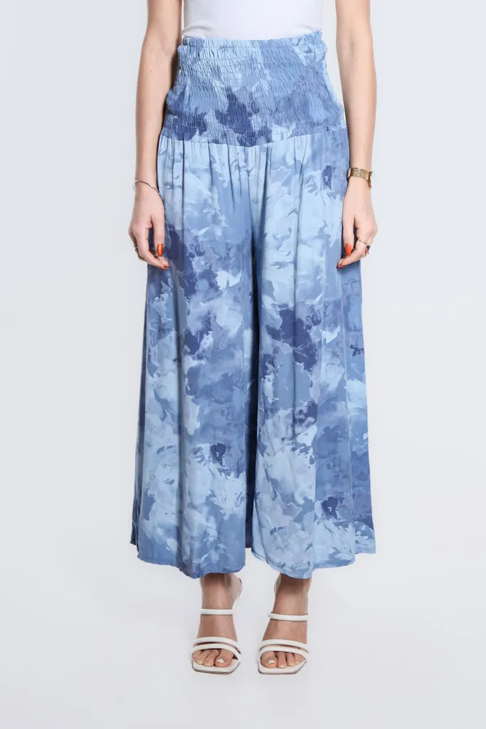 Tonal Splotch Divine Wide Leg Viscose Pant (PL169T)