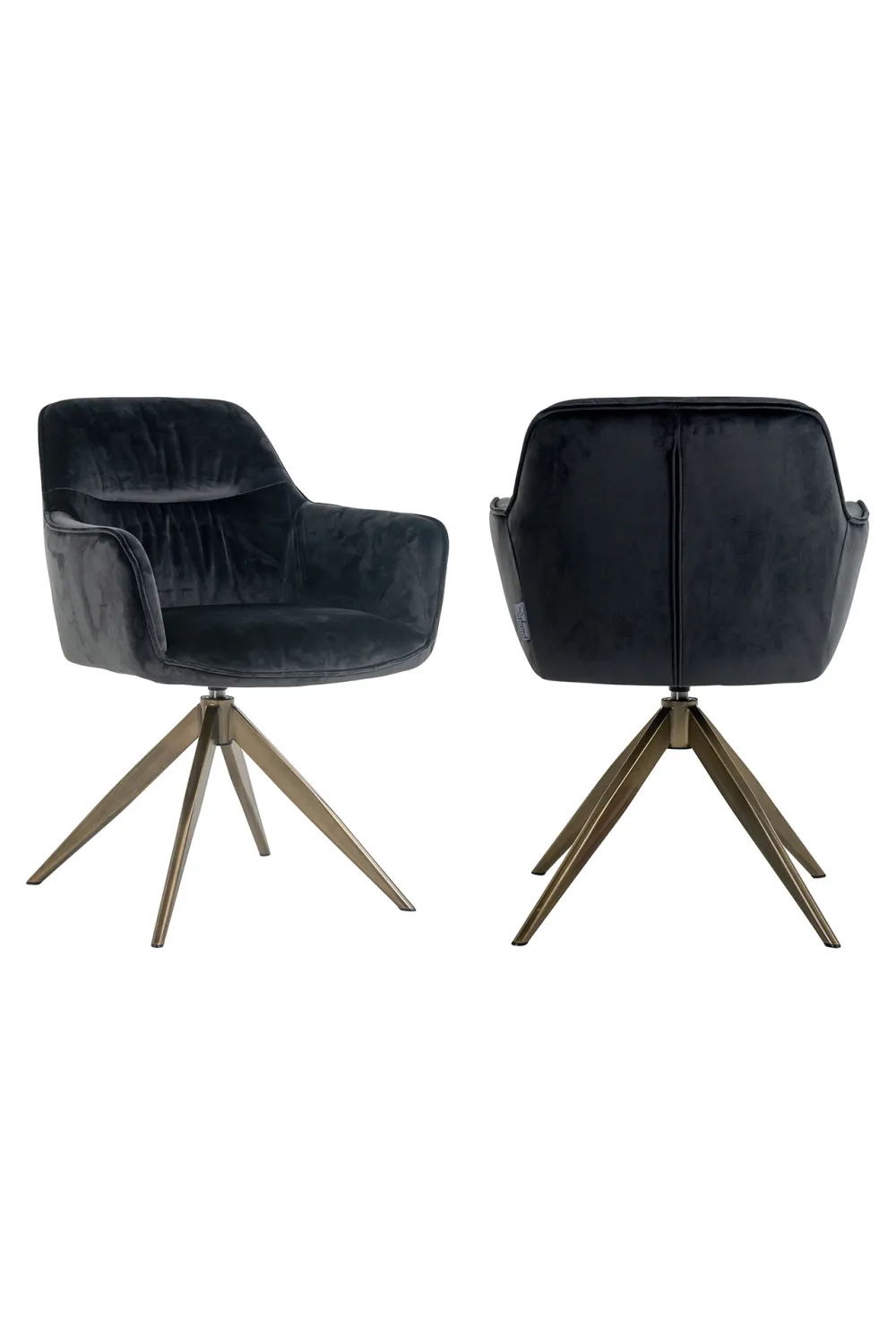 Velvet Quadruped Swivel Chair | OROA Aline