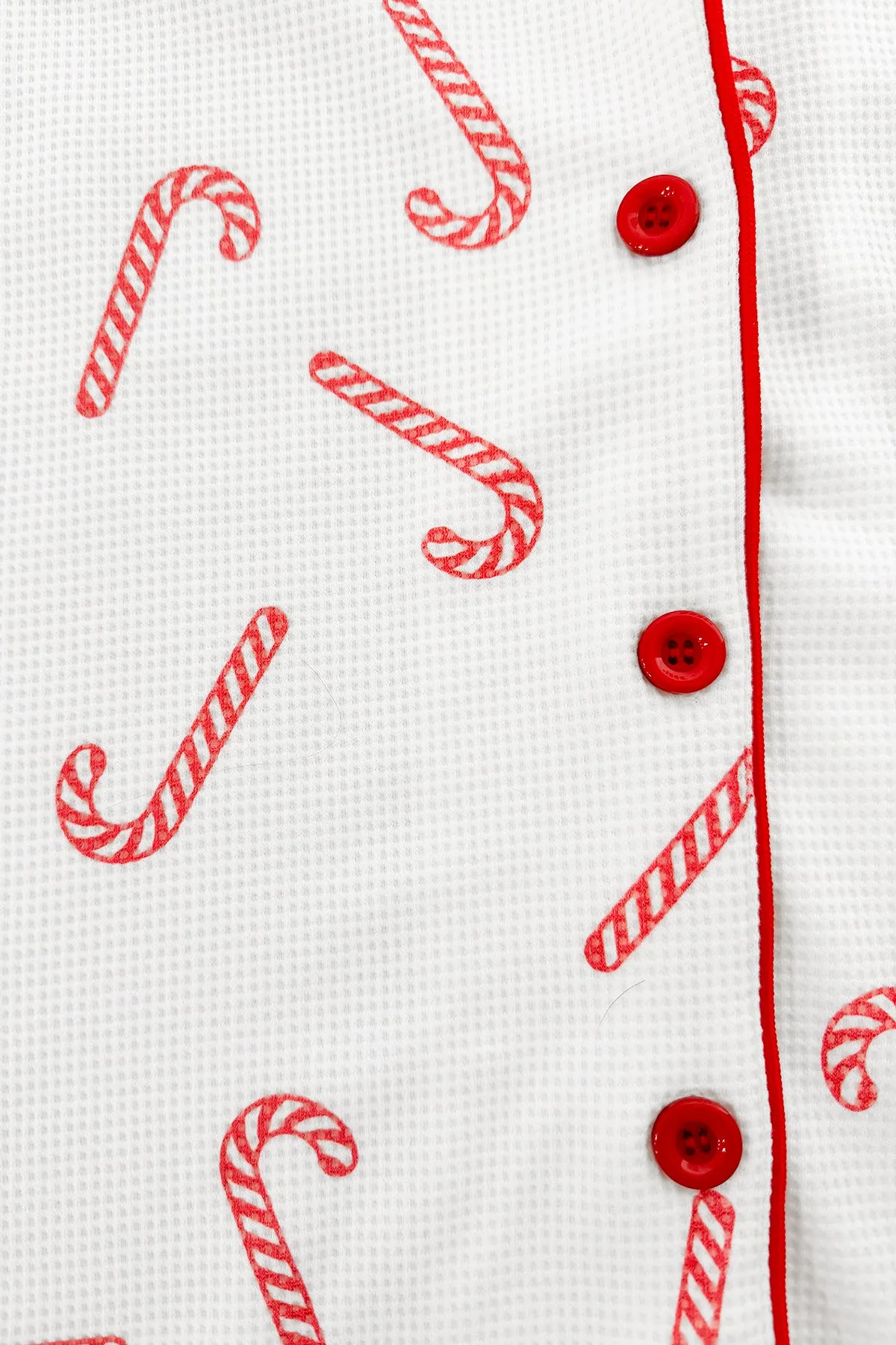 White Candy Cane Family Pajamas - AND PET BANDANA!