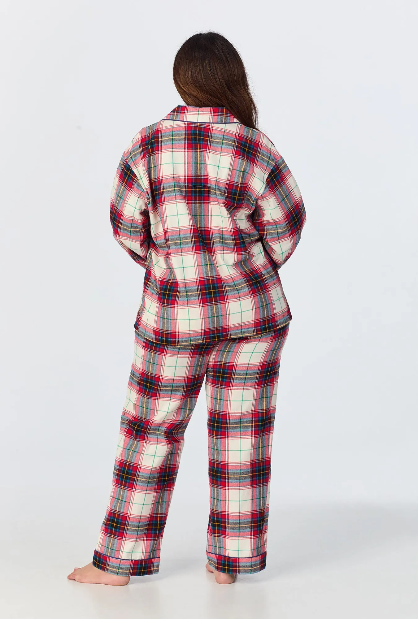 Winter Tartan Long Sleeve Classic Woven  Portuguese Flannel  PJ Set