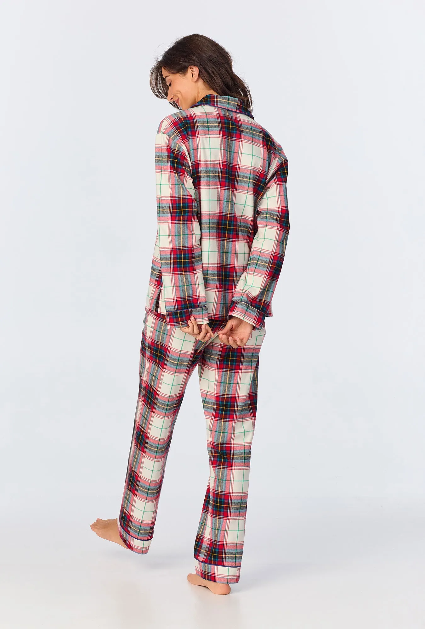 Winter Tartan Long Sleeve Classic Woven  Portuguese Flannel  PJ Set