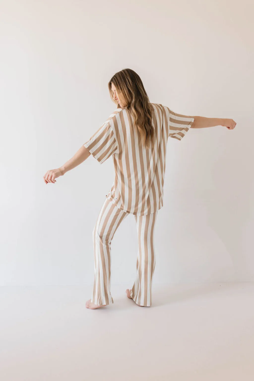 Women's Bamboo Short Sleeve Pajamas  | Kal Stripe