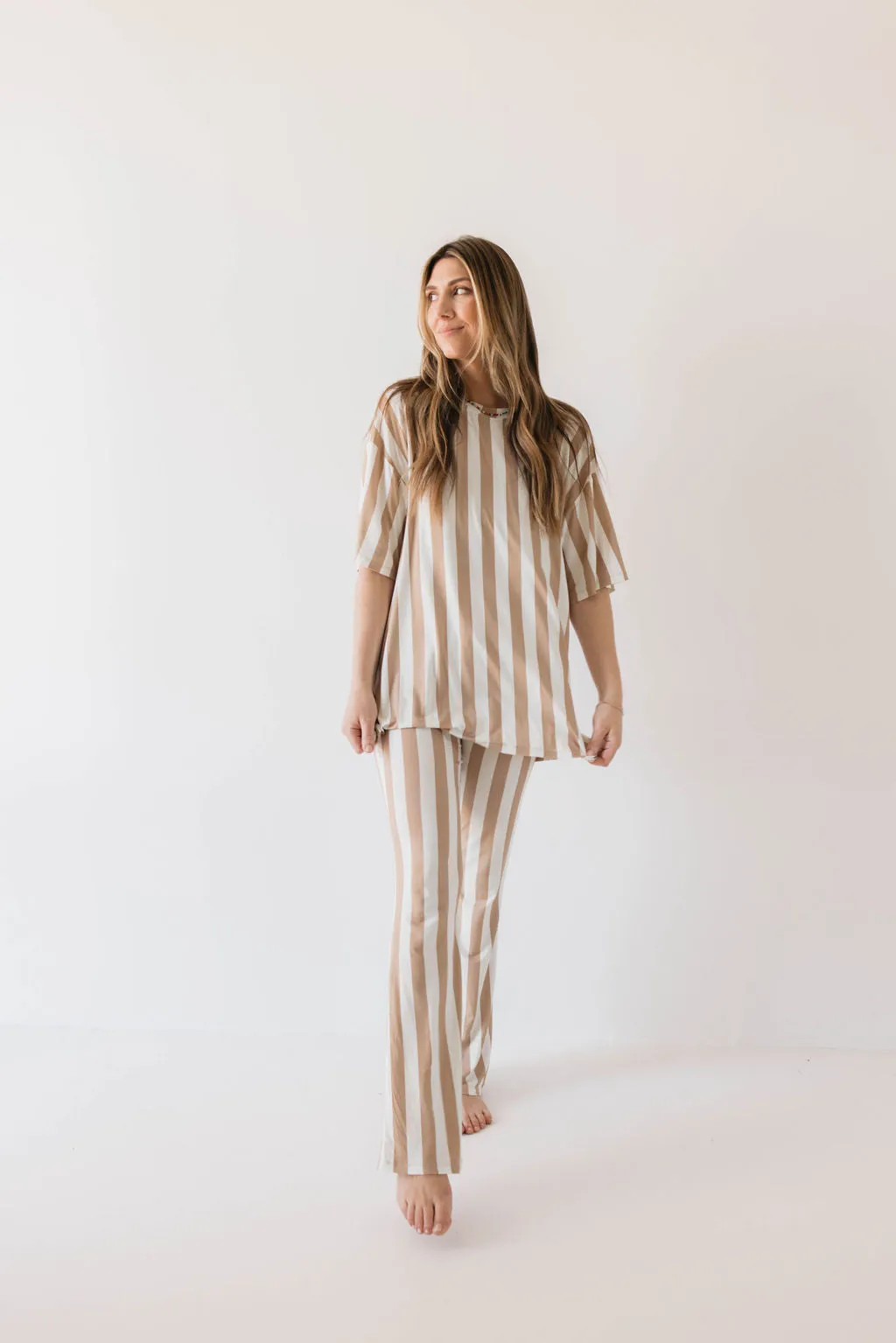 Women's Bamboo Short Sleeve Pajamas  | Kal Stripe