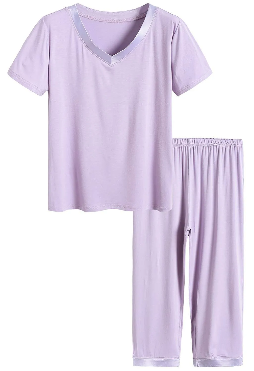 Women’s Bamboo Tops with Capri Pants Pajamas Set