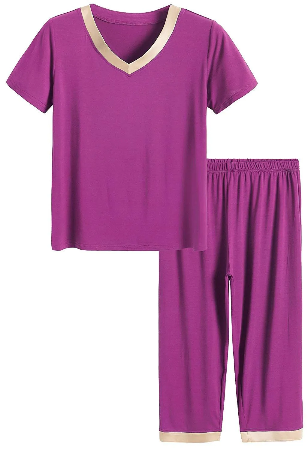 Women’s Bamboo Tops with Capri Pants Pajamas Set