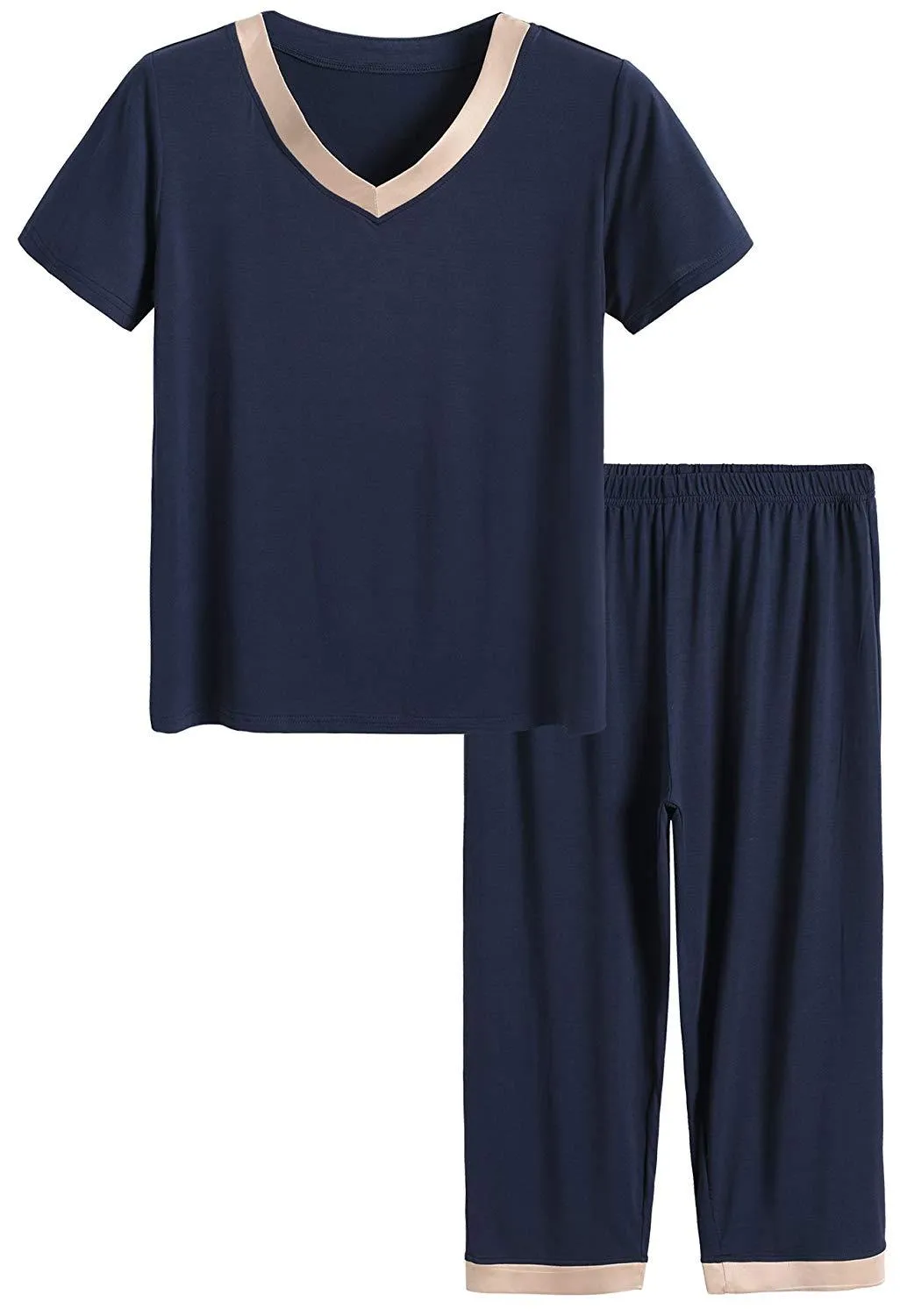 Women’s Bamboo Tops with Capri Pants Pajamas Set