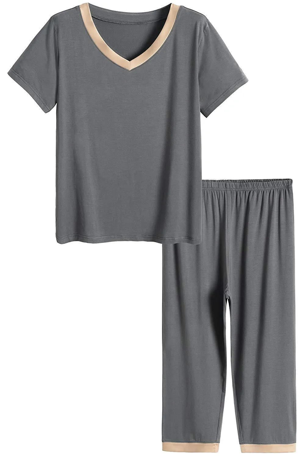 Women’s Bamboo Tops with Capri Pants Pajamas Set