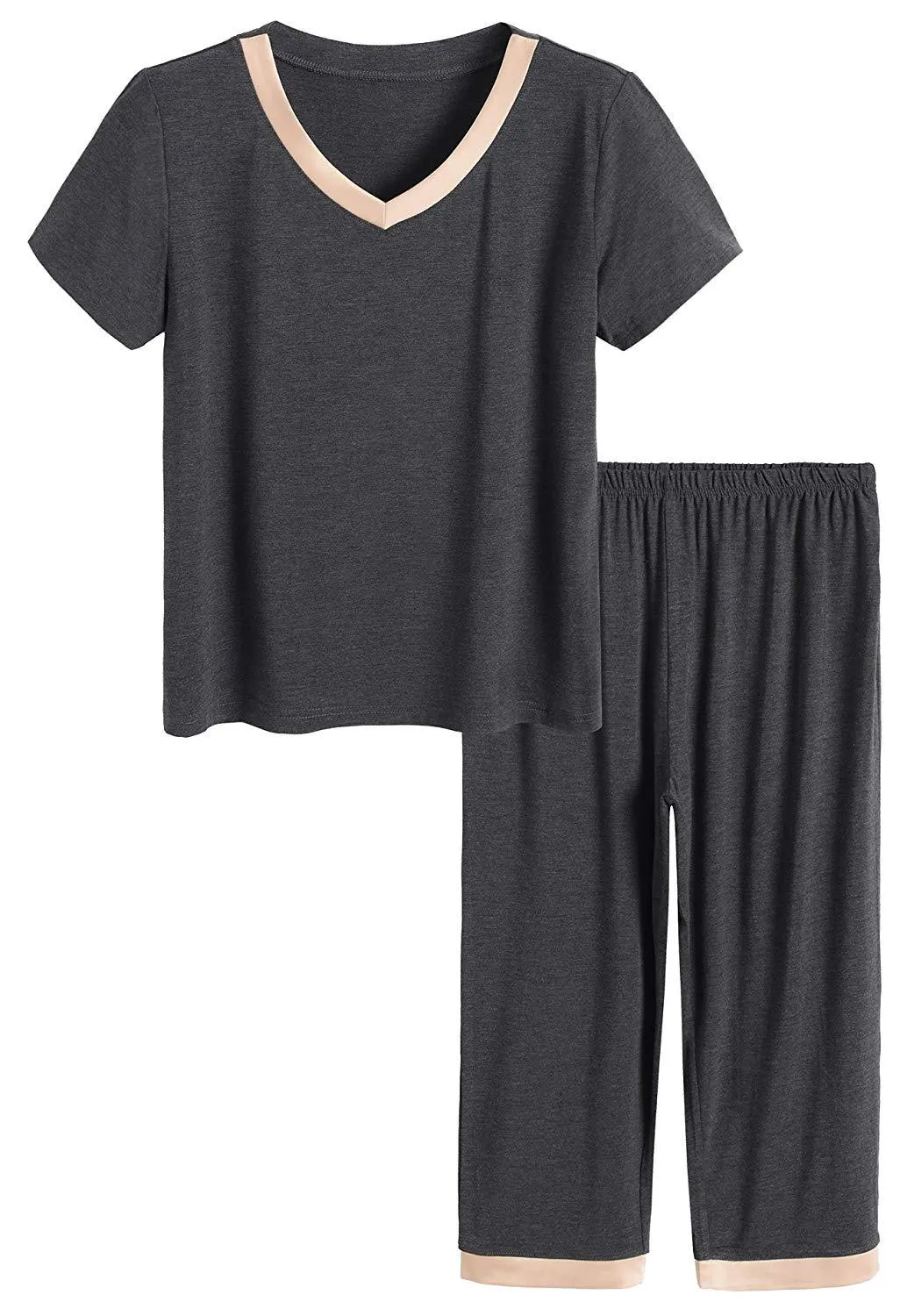 Women’s Bamboo Tops with Capri Pants Pajamas Set