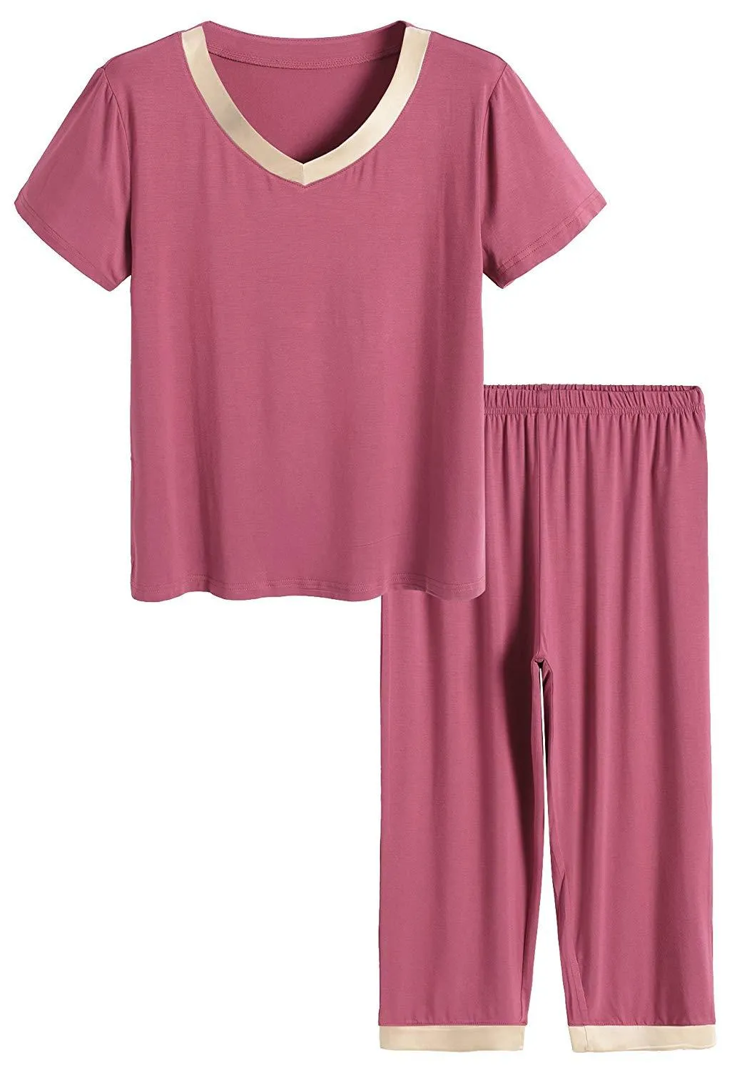 Women’s Bamboo Tops with Capri Pants Pajamas Set