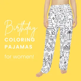 Women's Birthday Coloring Pajama Pants