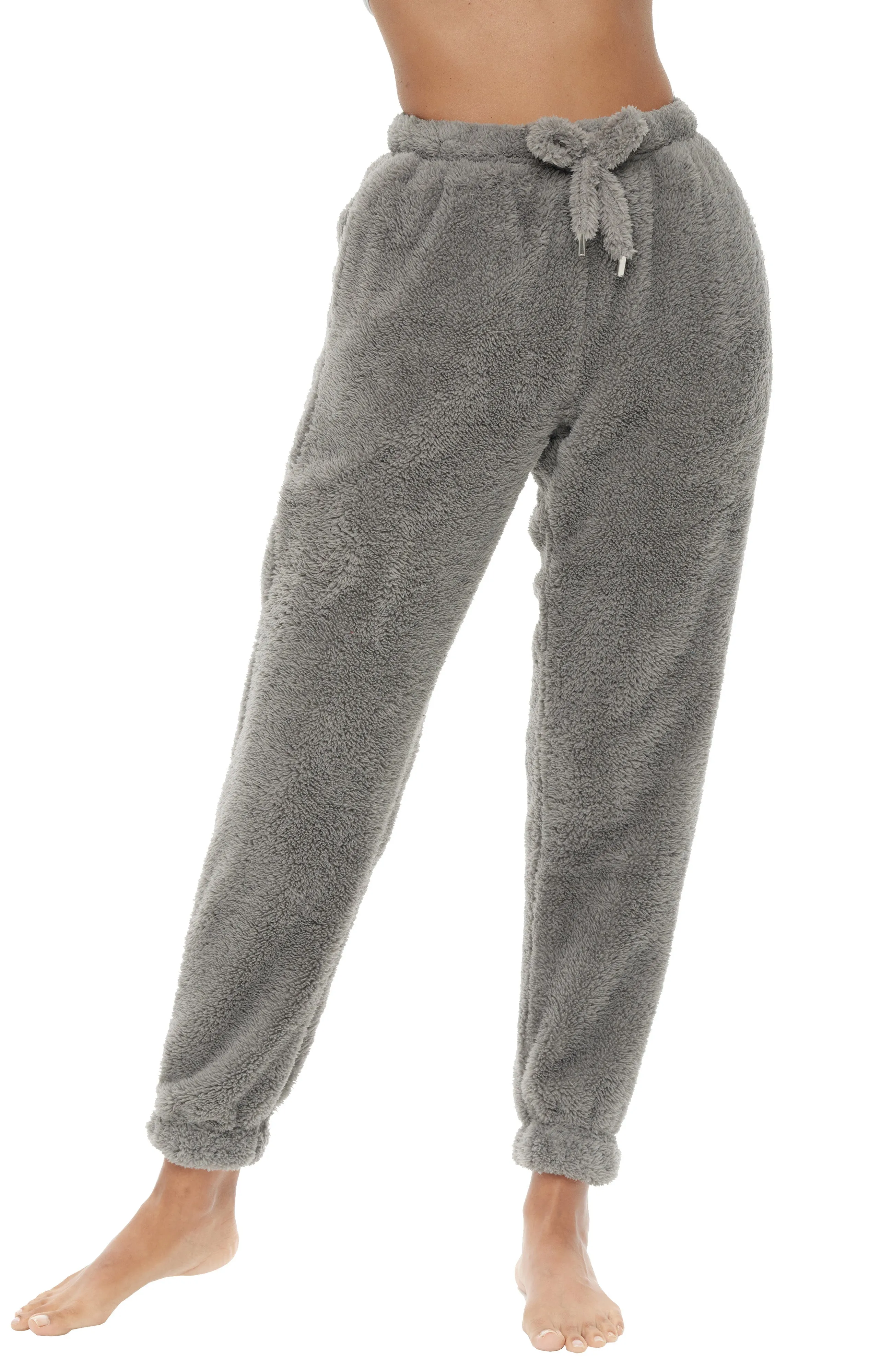 Women's Sherpa Fleece Joggers Sweatpants with Drawstring, Sleep Pants with Pockets