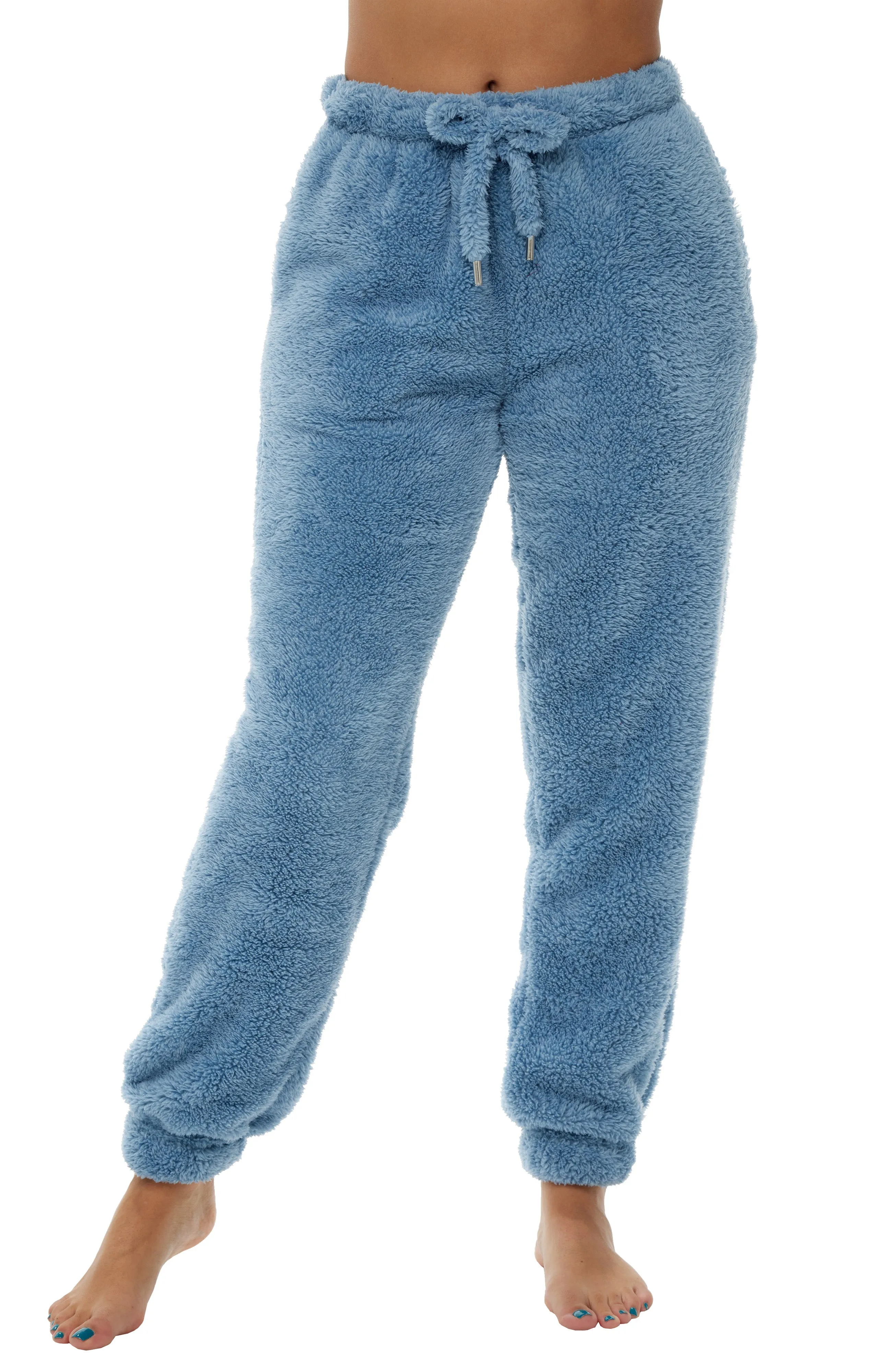 Women's Sherpa Fleece Joggers Sweatpants with Drawstring, Sleep Pants with Pockets