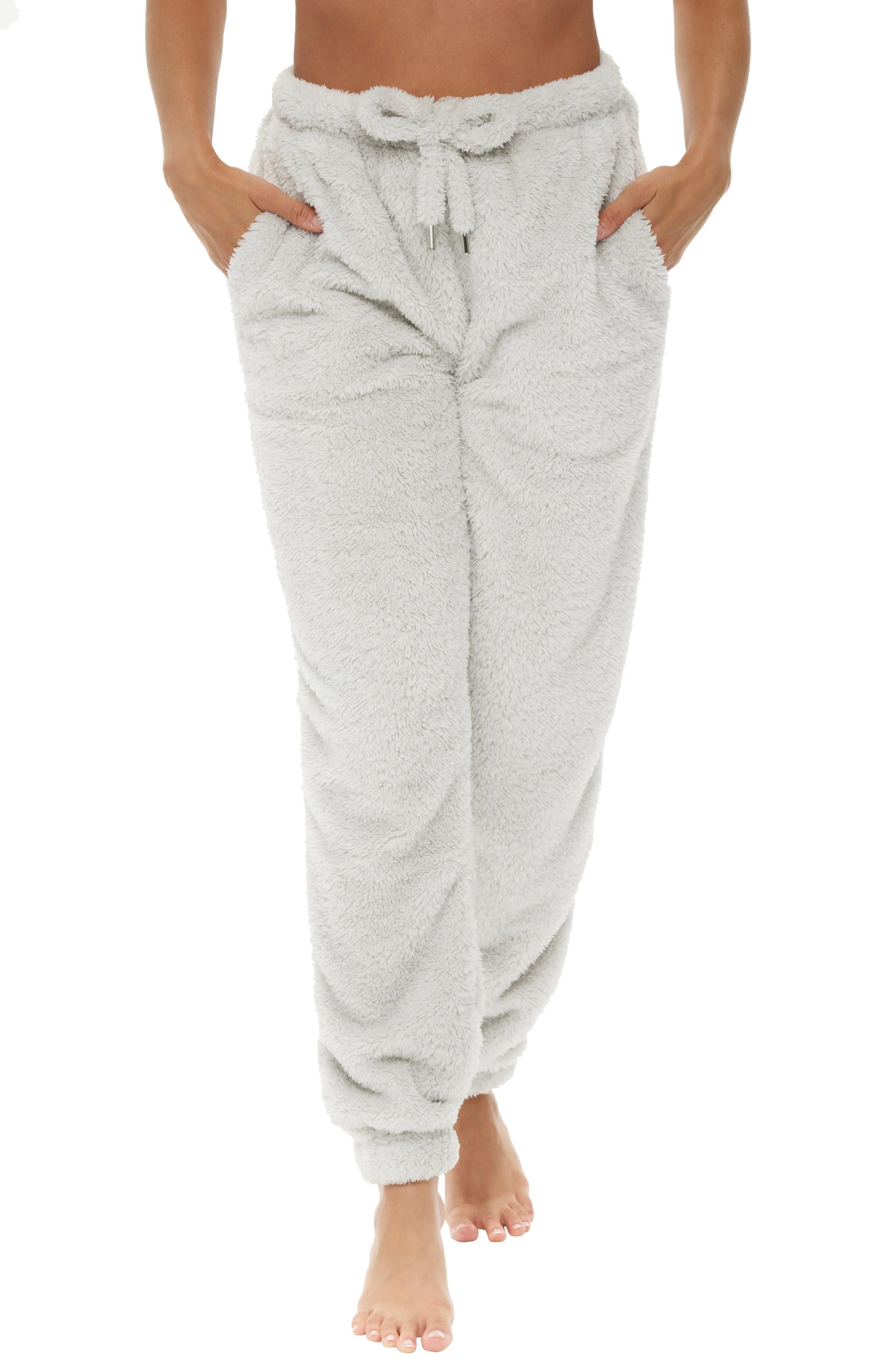 Women's Sherpa Fleece Joggers Sweatpants with Drawstring, Sleep Pants with Pockets