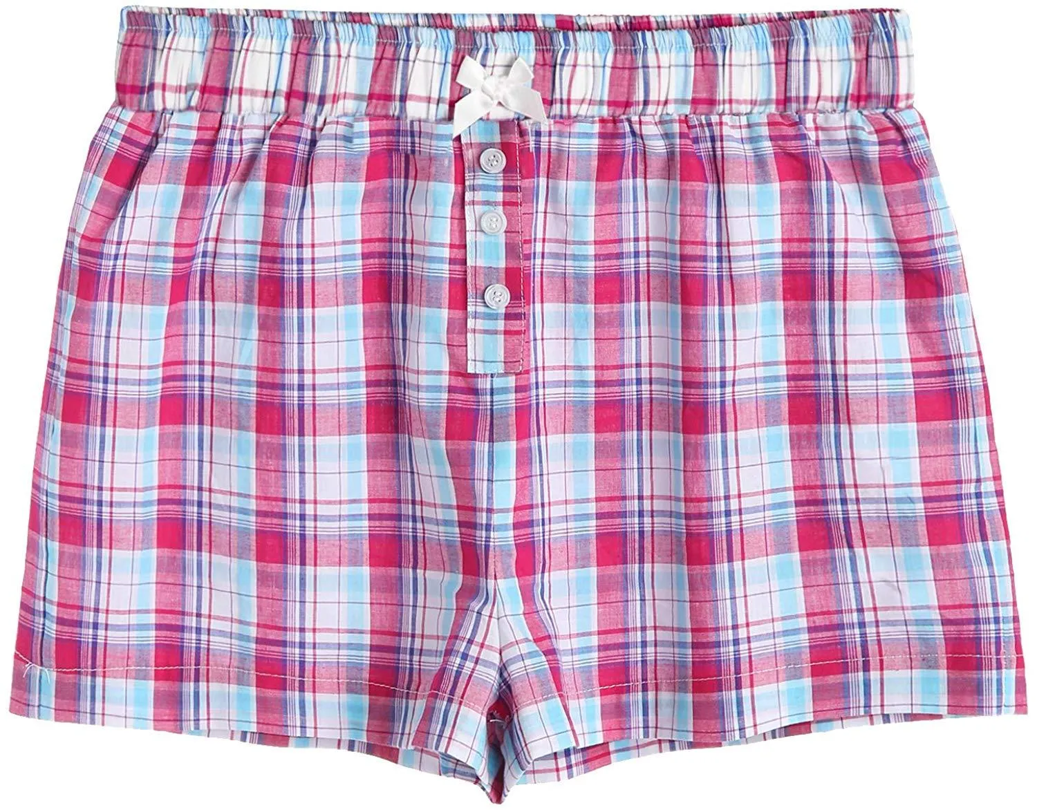 Women's Sleepwear Cotton Plaid Pajama Boxer Shorts