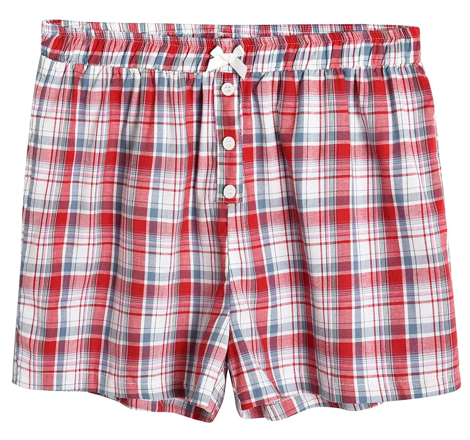 Women's Sleepwear Cotton Plaid Pajama Boxer Shorts