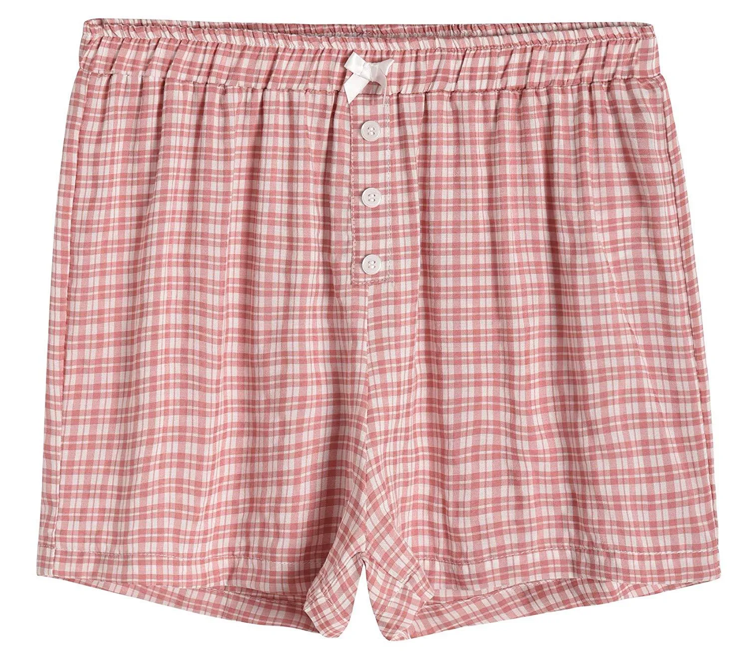 Women's Sleepwear Cotton Plaid Pajama Boxer Shorts