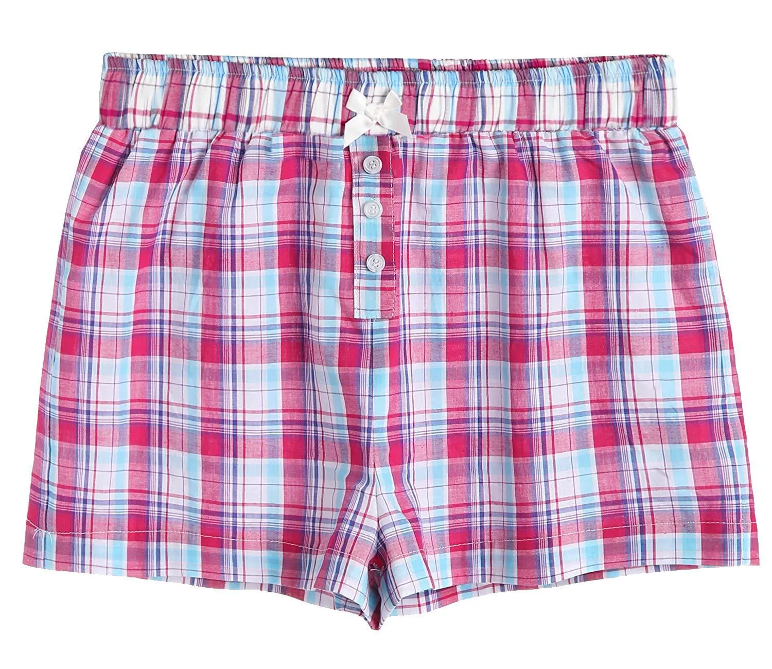 Women's Sleepwear Cotton Plaid Pajama Boxer Shorts