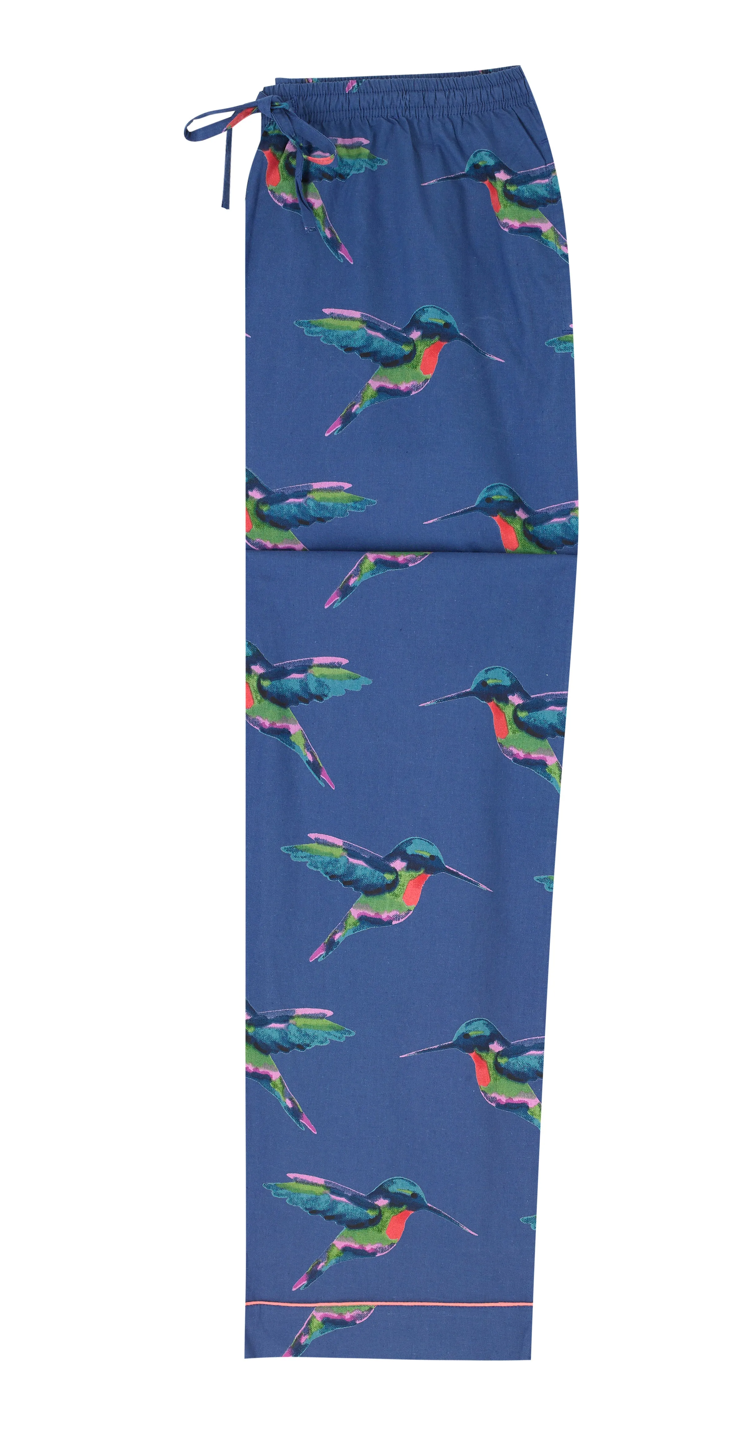 Womens Stand Alone Cotton Pyjama Bottoms Navy Hummingbird